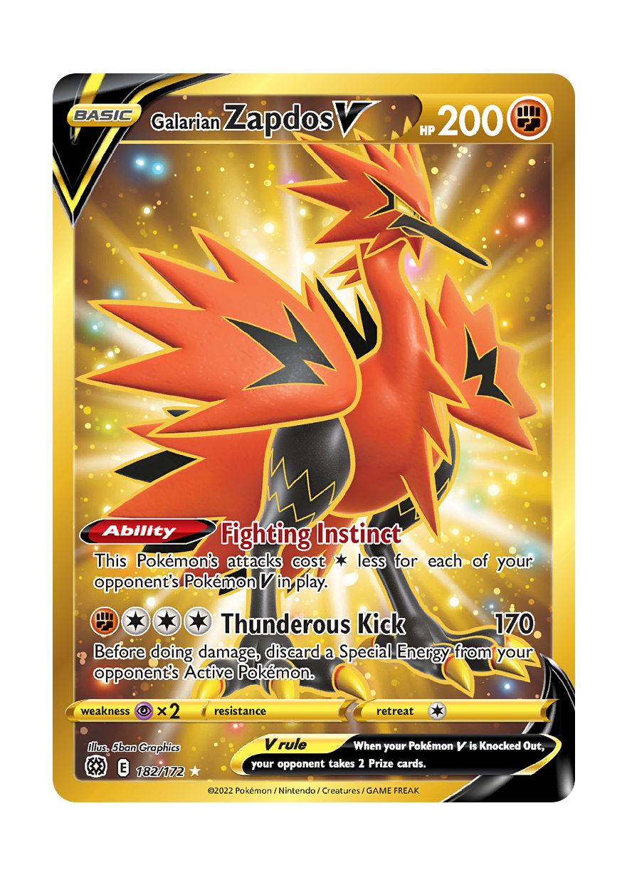 Galarian Zapdos V (182/172) - Brilliant Stars