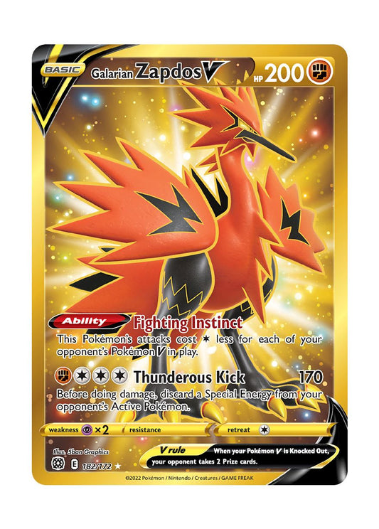 Galarian Zapdos V (182/172) - Brilliant Stars