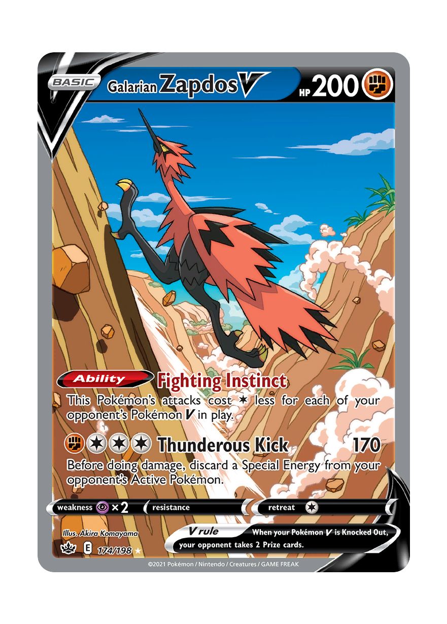 Galarian Zapdos V (174/198) - Chilling Reign