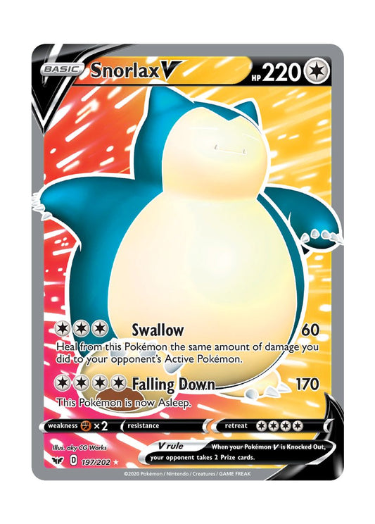 Snorlax V (197/202) - Sword & Shield