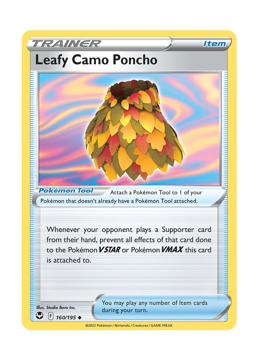 Leafy Camo Poncho (160/195) - Silver Tempest