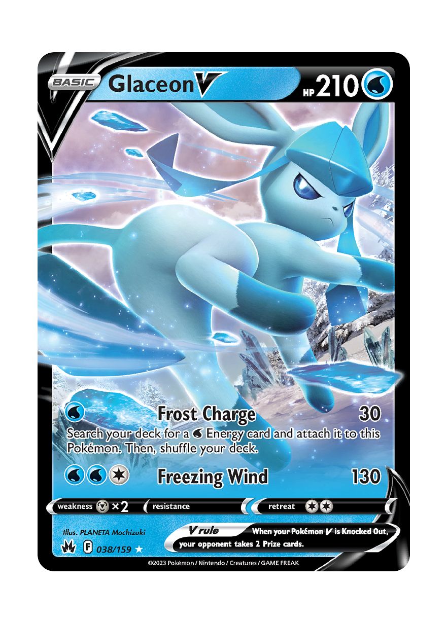 Glaceon V (038/159) - Crown Zenith